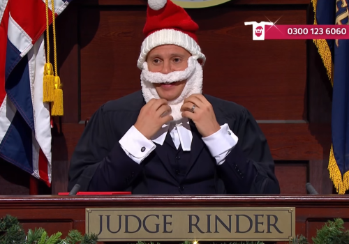 Santa Claus on Judge Rinder for ITV's Text Santa Appeal